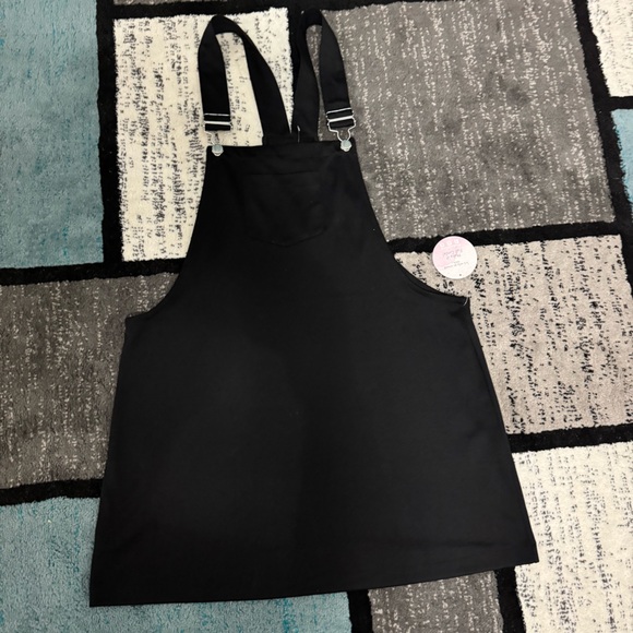 **NWT** Black Overall Mini Dress - Picture 1 of 15